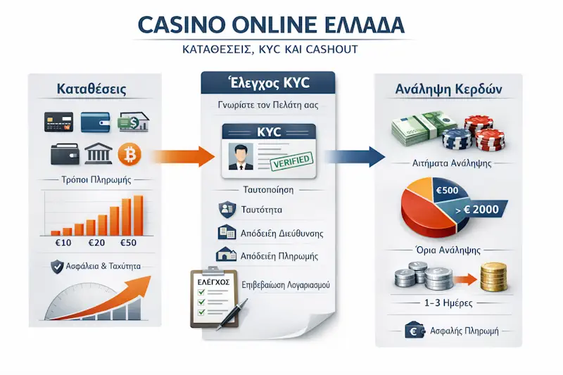 Καταθέσεις KYC και cashout σε casino online Ελλάδα με έλεγχο route και χρόνων